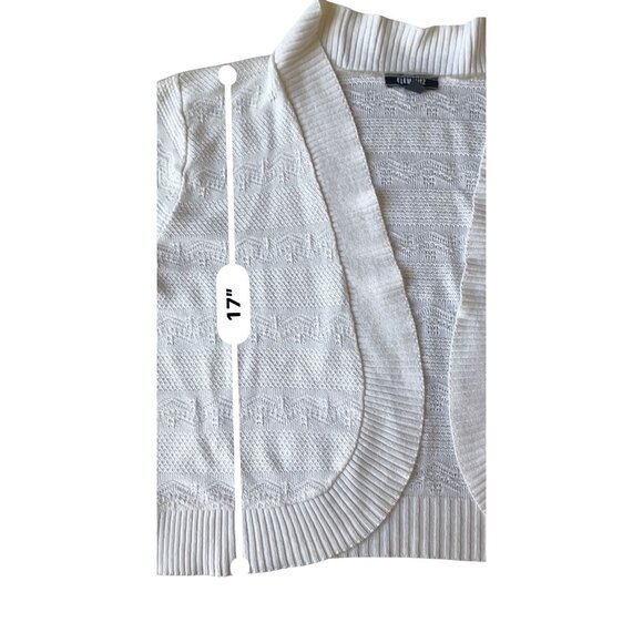 Elements white XL knit shrug light weight 3/4 sleeve open front - Picture 9 of 9